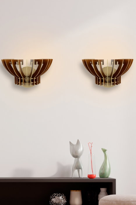 Opviq Crown Sconce Lámpara de pared Nogal Opviq Crown Sconce Lámpara de pared Nogal
